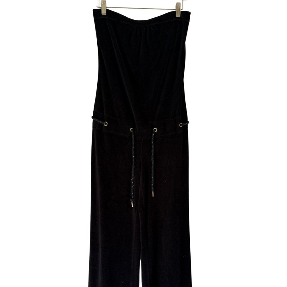 Juicy Couture Vintage Velour Strapless Jumpsuit Black Size S Y2K Lounge